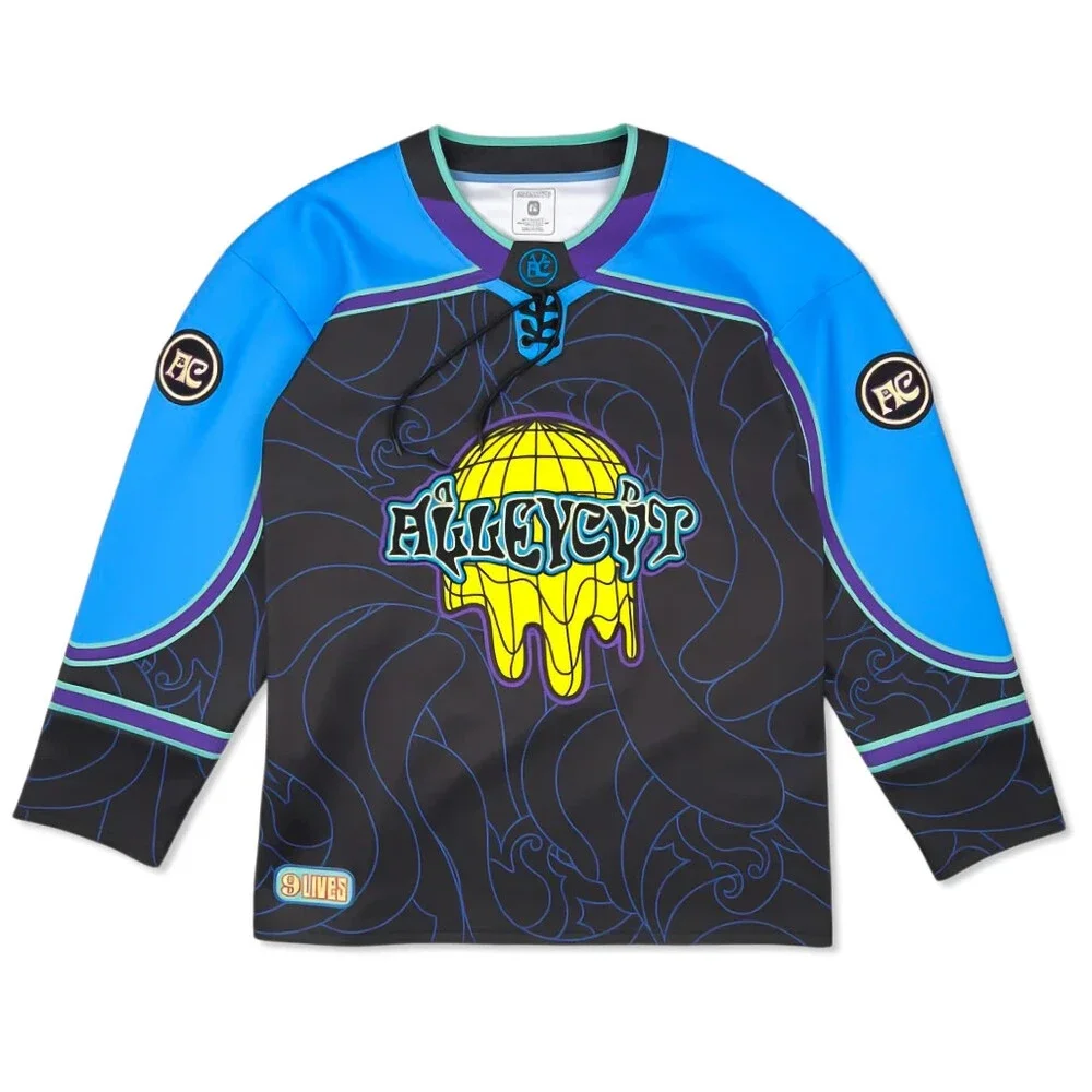 ALLEYCVT - 9 LIVES HOCKEY JERSEY Size Medium edm rave alleycAT